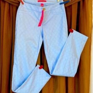 Lilly Pulitzer Blue textured Straight Leg Pants